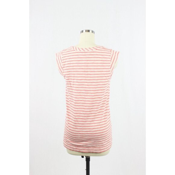 MARC BY MARC JACOBS Coral Pink White Striped Cotton Tunic Tank Top, Size S - Picture 3 of 9